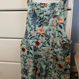 Cider Multicolor Floral Romper Short Overalls